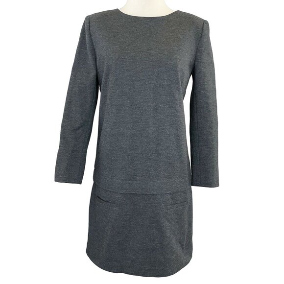 Veronica Beard Long Sleeve Drop Waist Gray Shift Dress, Women’s 2 *runs big* - Picture 1 of 8